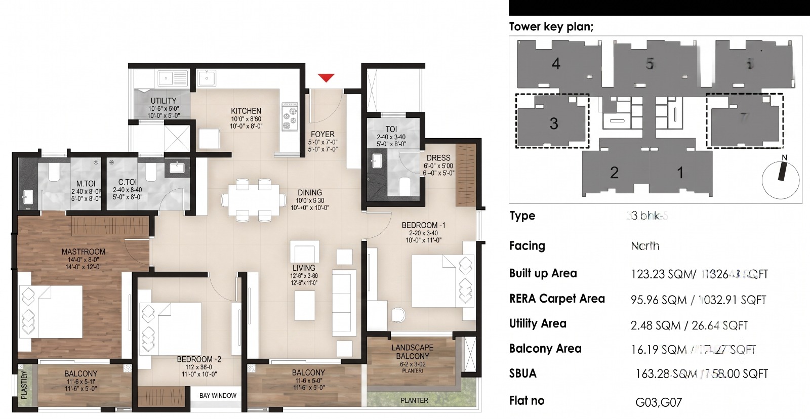 3.5 BHK Floor Plan